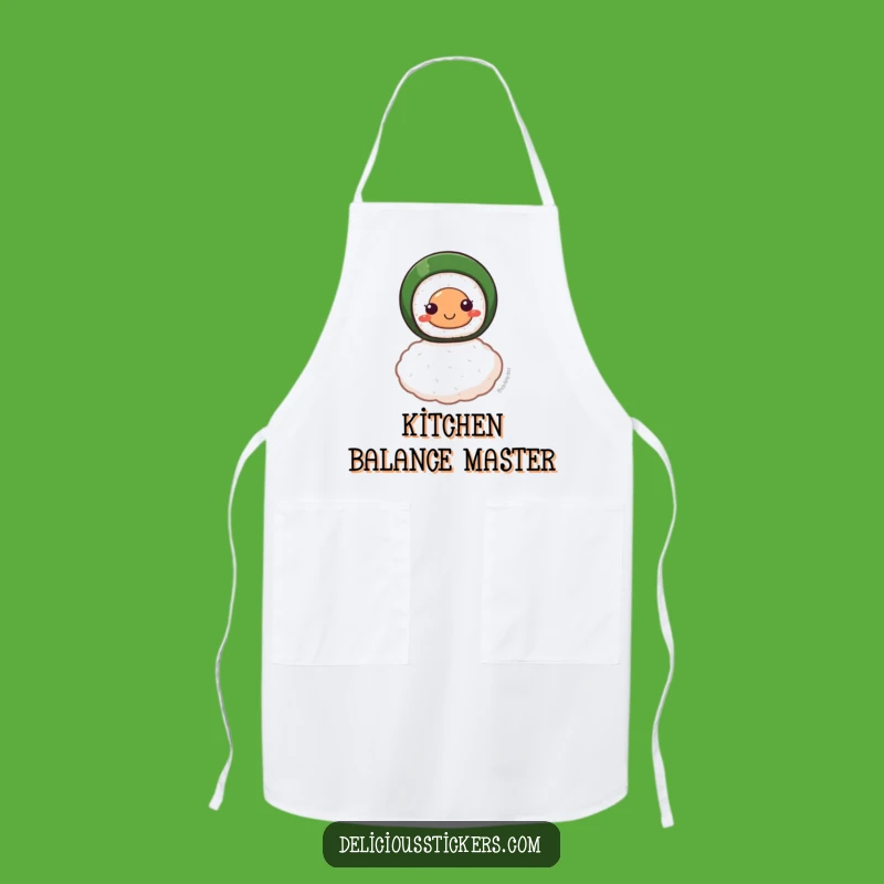 Funny Smiling Sushi Roll Apron: Cook with Delicious Balance and Fun