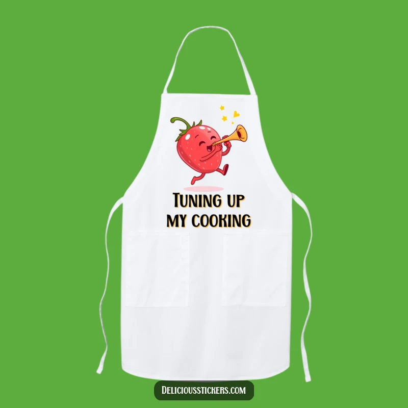 Funny Strawberry Apron: Musical Chef's Gear for Fruity Fun