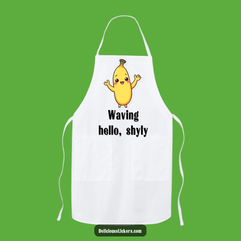 Funny Shy Banana Apron: Kitchen Charm with a Gentle Wave