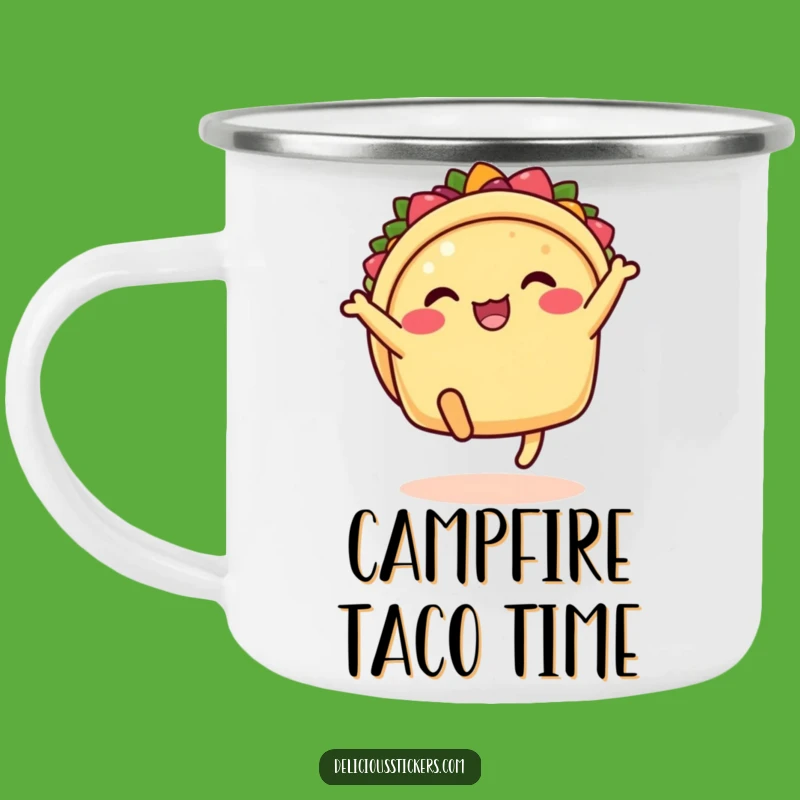 Funny Taco Kick Camping Mug: Festive Adventures with Cartoon Fun