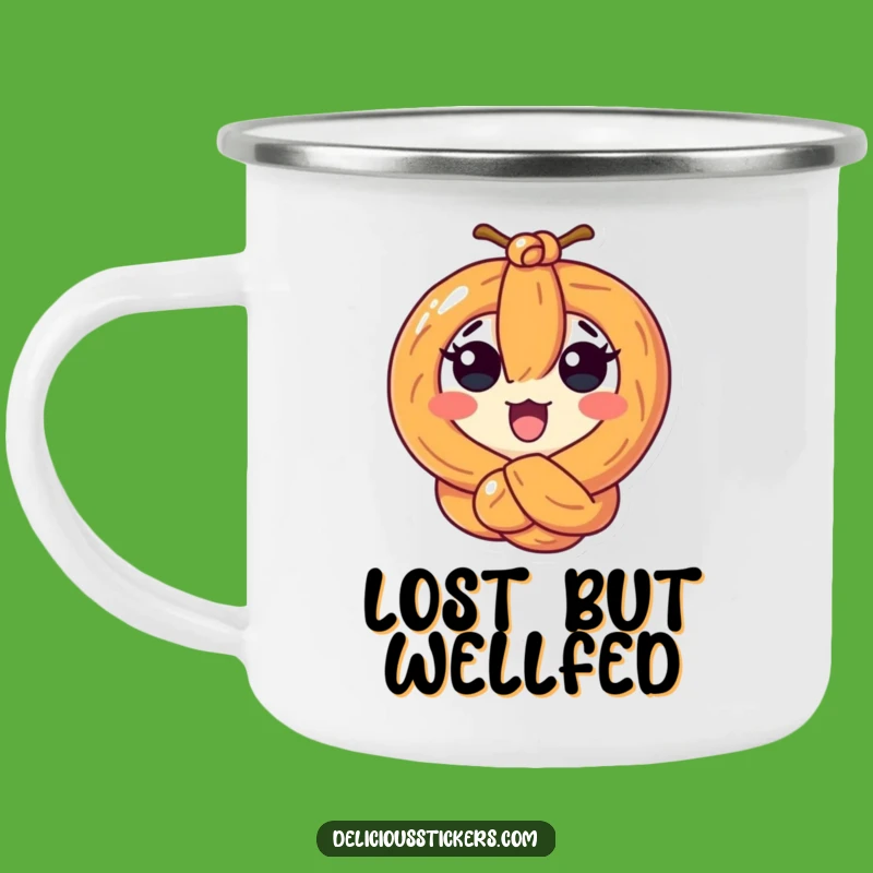 Durable Funny Pretzel Knot Camping Mug - Humorous Outdoor Companion