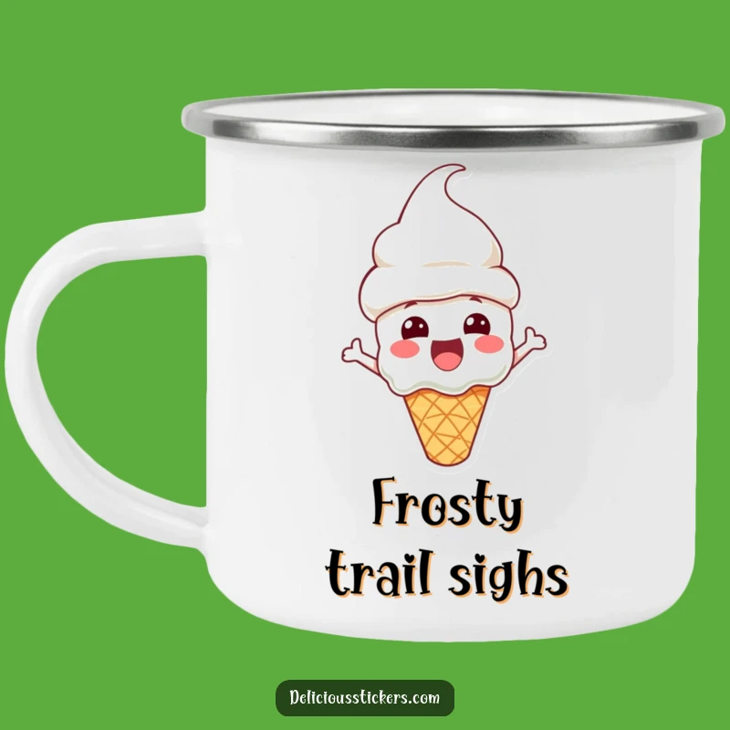Funny Ice Cream Camping Mug: Cone Hat Adventure - Cool Outdoor Fun!