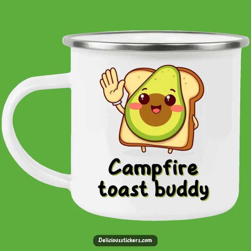 Funny Avocado Toast Camping Mug: Trail High Five, Rustic Humorous Gift