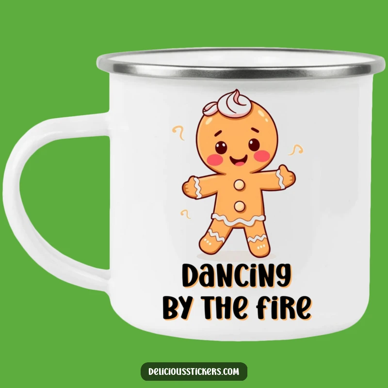 Funny Gingerbread Man Camping Mug - Festive Jigging Baker Mug for Outdoors