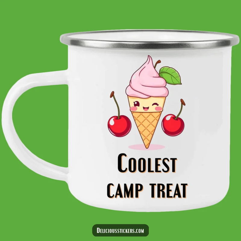 Funny Ice Cream Cone Camping Mug - Sweet Cherry Balance Mug for Outdoors