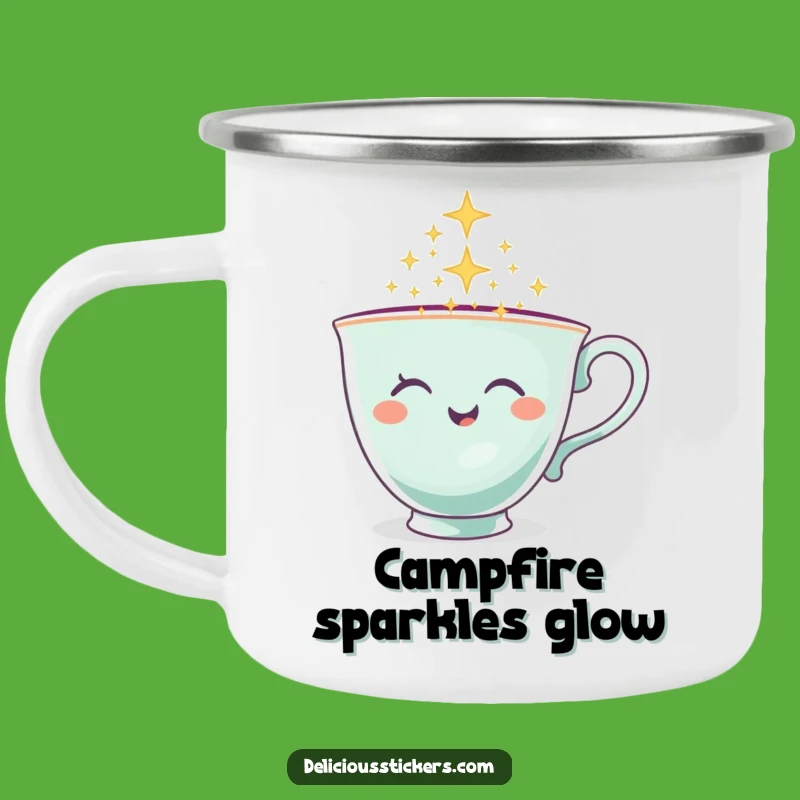 Funny Teacup Camping Mug - Winking Character, Great Funny Outdoor Gift!