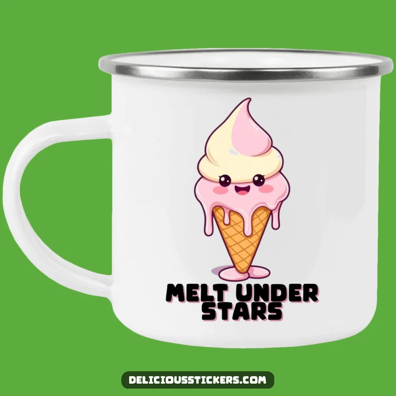 Funny Melting Ice Cream Camping Mug: Sweet Adventures & Laughs Gift
