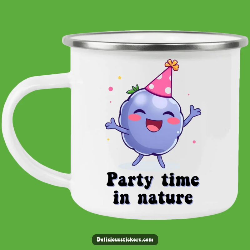 Funny Blueberry Camping Mug: Durable & Festive for Outdoor Parties