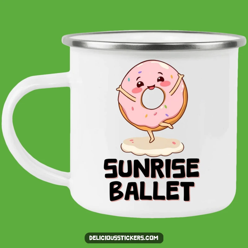 Funny Donut Ballet Camping Mug - Durable and Joyful Outdoor Treat