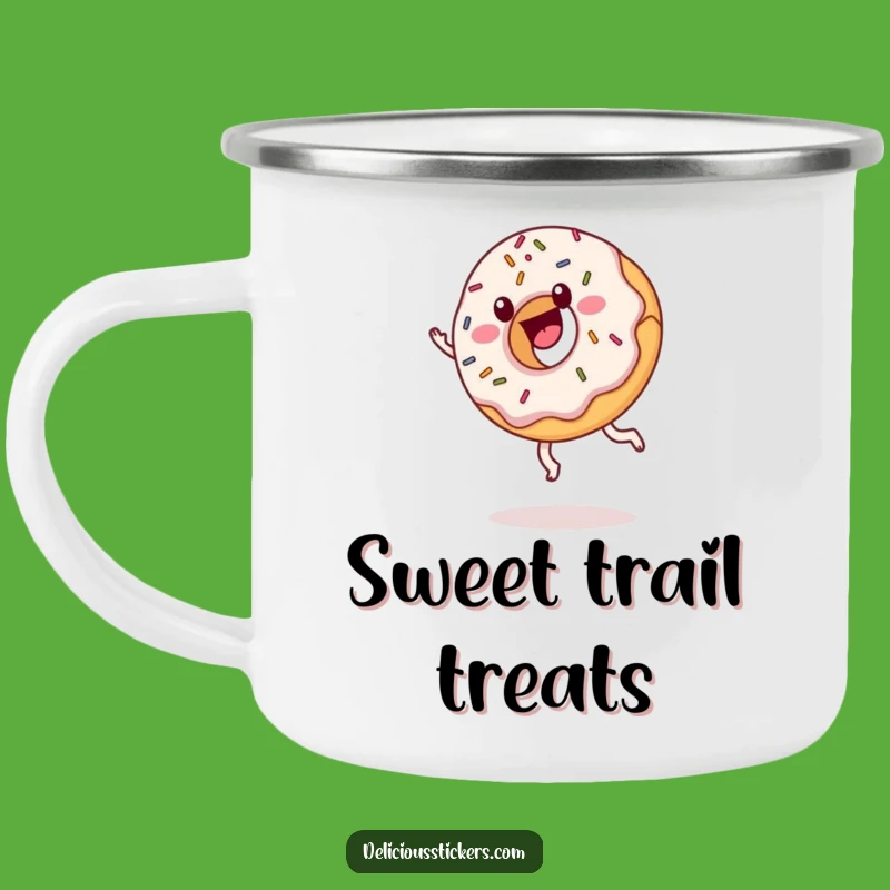 Funny Donut Cartwheel Camping Mug: Sweet Adventures with Cartoon Fun