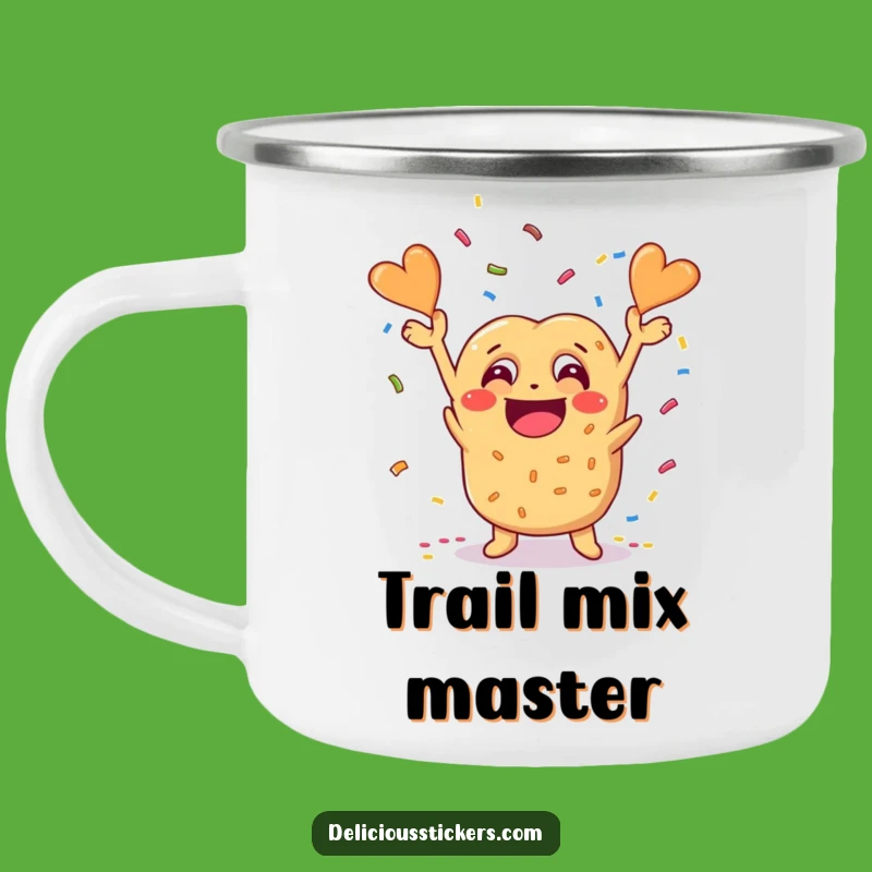 Durable Funny Pretzel Confetti Camping Mug: Adventure with Cheesy and Hilarious Style