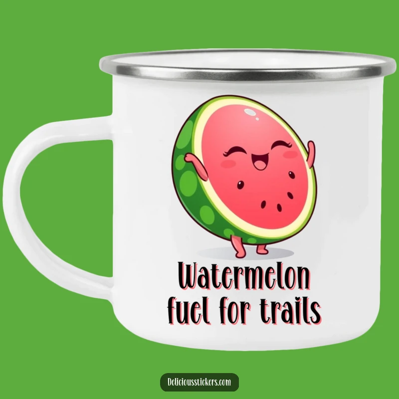 Funny Winking Watermelon Handstand Camping Mug - Refreshing Outdoor Sips!