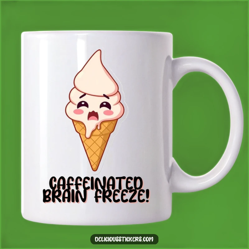 Funny Shocked Ice Cream Mug: Excited Melting Cone, Perfect Hilarious Gift