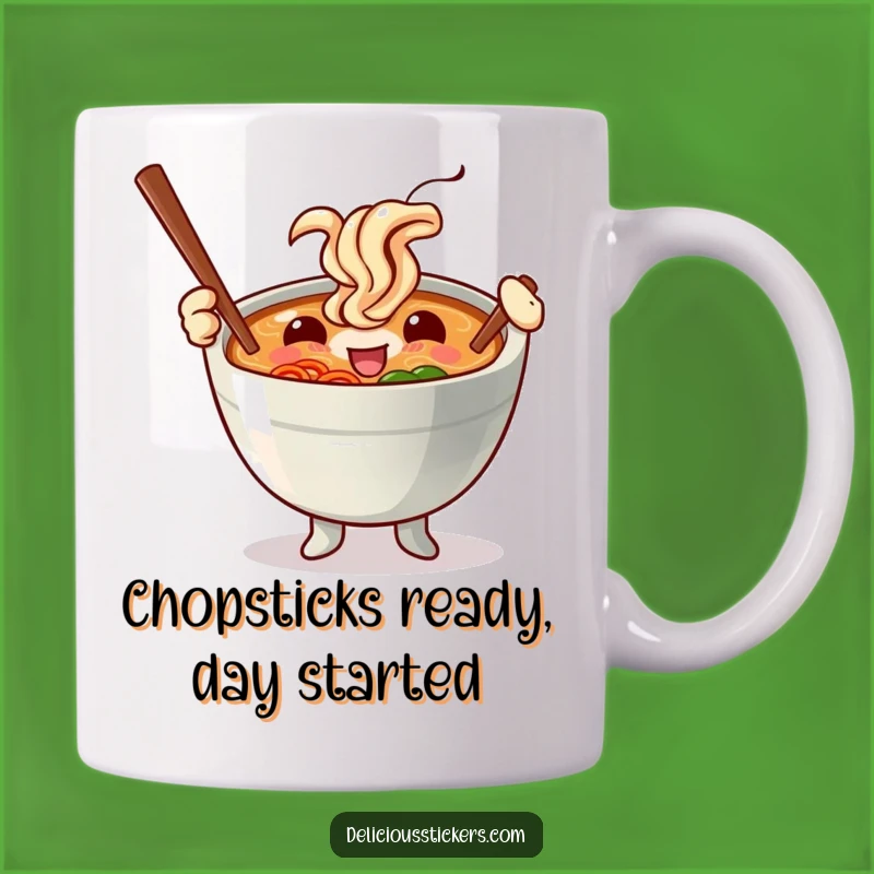 Funny Ramen Bowl Chopstick Baton Twirling Mug - Hilarious Foodie Gift Idea!