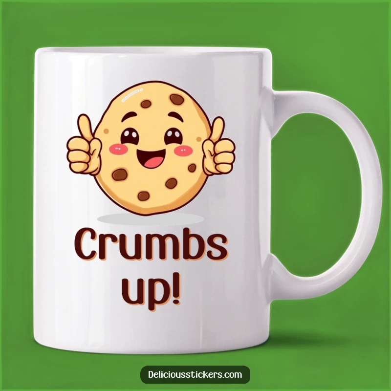 Funny Cookie Mug - Happy Character Double Thumbs Up, Perfect Funny Gift!