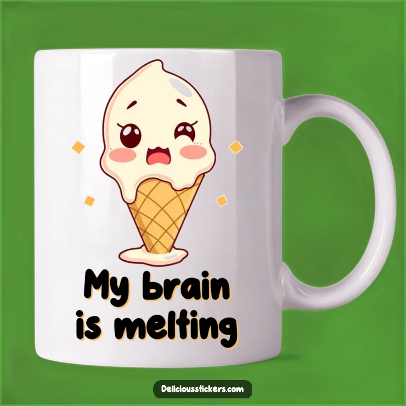 Funny Shocked Ice Cream Mug - Excited Melting Cone Gift - Hilarious Dessert Lover Coffee Cup