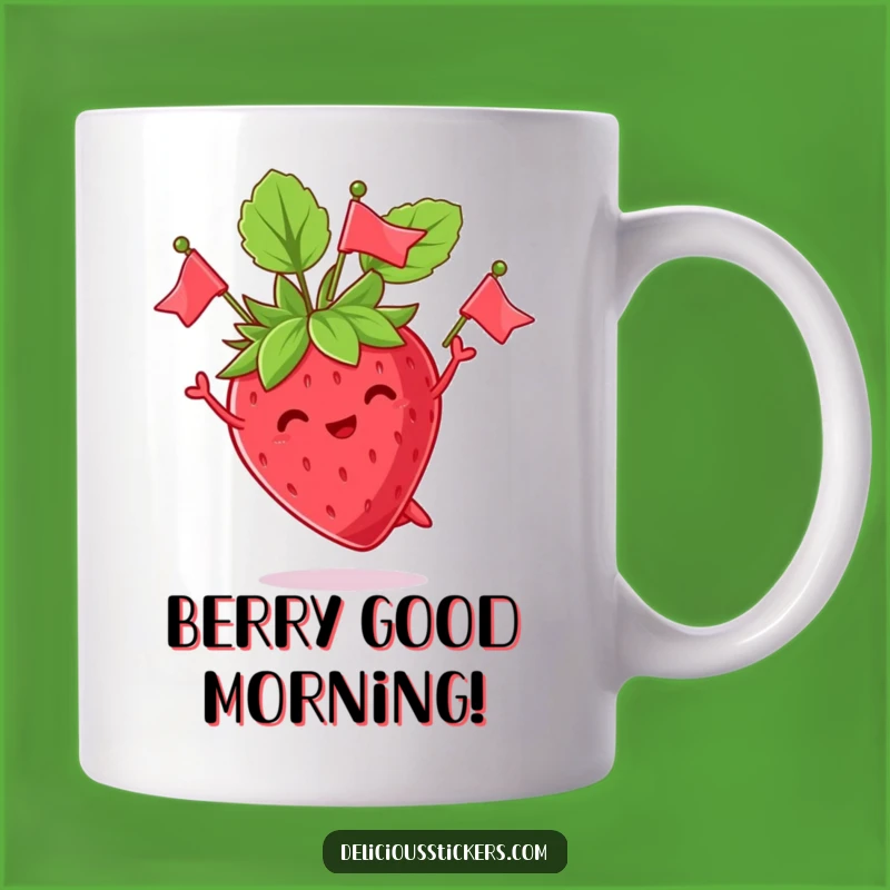 Funny Strawberry Juggling Leaves Mug - A Hilarious Fruit Gift for Veggie Lovers!