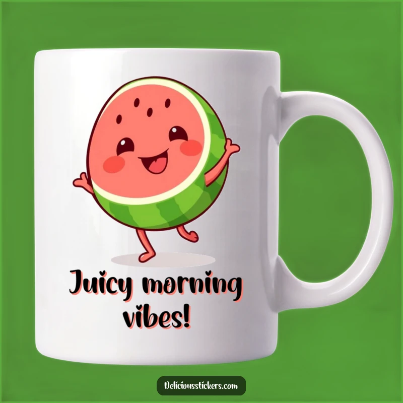Funny Watermelon Dance Mug: Grinning Fruit, Perfect Hilarious Gift