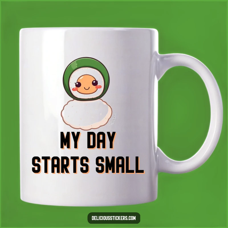 Funny Smiling Sushi Roll Mug: Balance Your Day with Delicious Humor