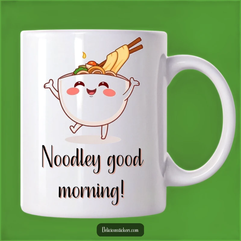 Funny Ramen Bowl Dance Mug: A Hilarious Cartoon Noodle Gift for Food Lovers