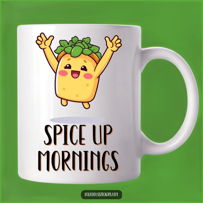 Funny Taco Jump Mug: Celebratory Taco Joy, Perfect Gift for Food Lovers