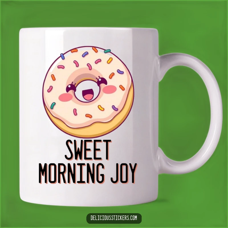 Funny Donut Bouncing Mug: Joyful Sprinkle Character, Hilarious Sweet Treat Gift