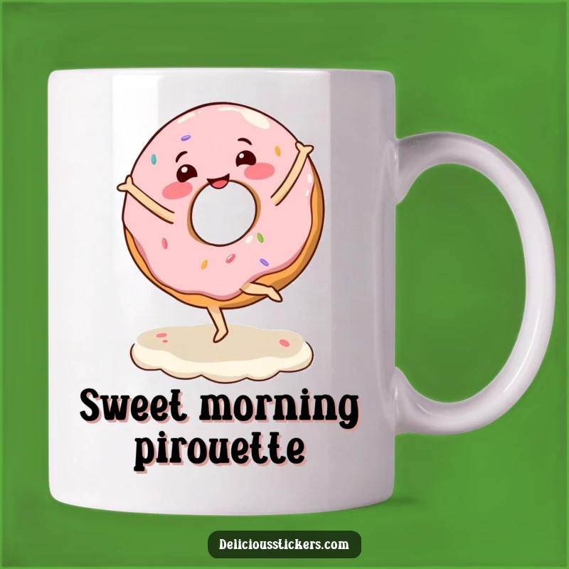Funny Donut Ballet Mug - Joyful Treat Gift for Dance and Dessert Lovers