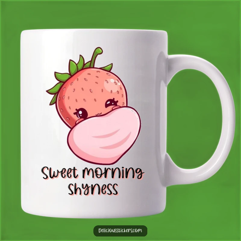 Funny Shy Strawberry Mug - Adorable Sweet Treat Gift for Introverts