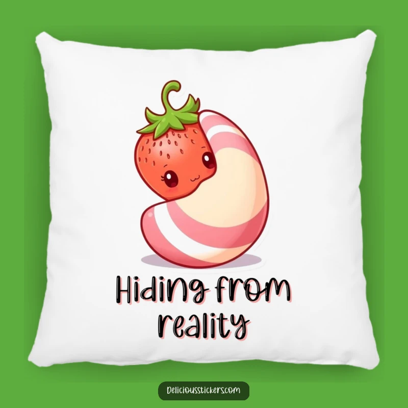 Cozy Funny Shy Strawberry Pillow: Soft Cushion with a Peeking Fruit