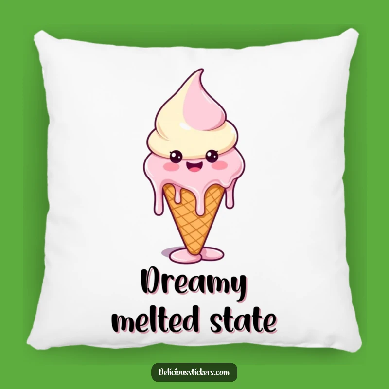 Funny Melting Ice Cream Pillow: Cozy & Cute Dessert Humor Gift