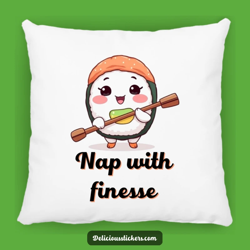 Funny Sushi Zen Pillow: Cozy & Balanced Accent Pillow, Fun Gift Idea