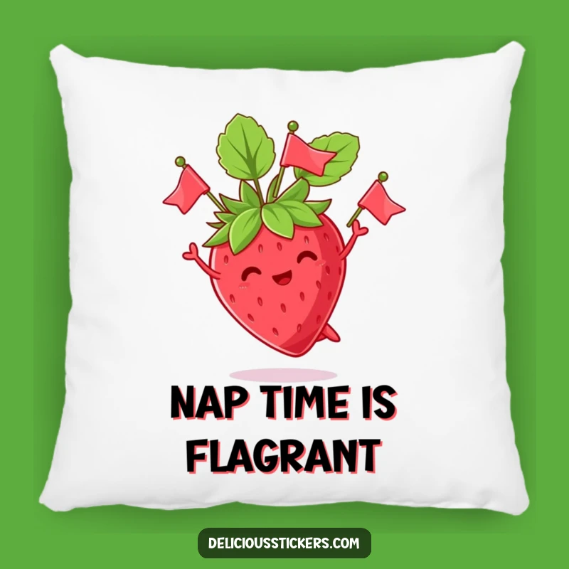 Funny Strawberry Juggling Leaves Pillow - Soft and Hilarious Fruit Accent Pillow Gift!