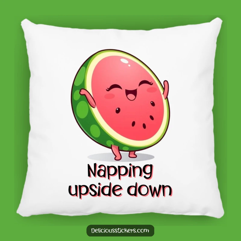 Funny Winking Watermelon Handstand Pillow - Cozy Summer Comfort!