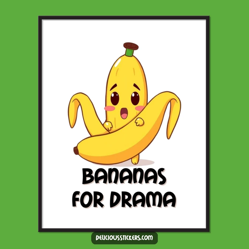 Funny Surprised Banana Digital Print: Instant Whimsy & Humor Art Gift
