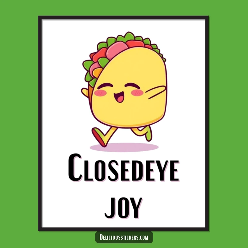 Funny Taco Skip Digital Art Print: Bring Joyful Character Art Home