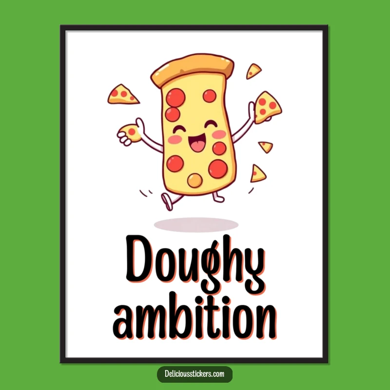 Funny Pizza Juggling Digital Print: Instant Art for Pizza Lovers Gift