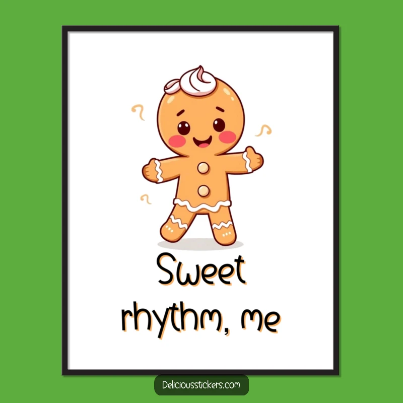 Funny Gingerbread Man Digital Art - Instant Jigging Baker Download