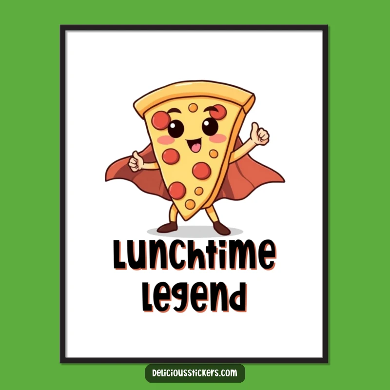 Funny Hero Pizza Slice Digital Art Print: Inject Instant Fun and Heroism into Your Space