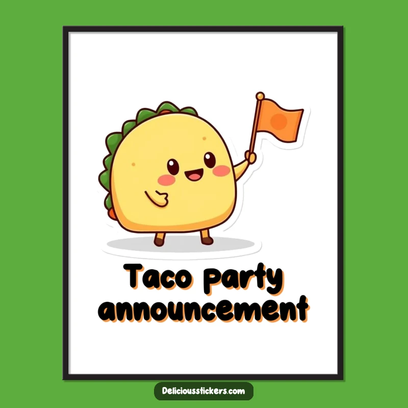 Funny Taco Digital Art: Vibrant Fiesta Print for Instant Download