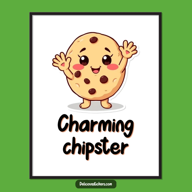 Funny Waving Cookie Digital Art: Instant Sweetness and Humor for Your Walls