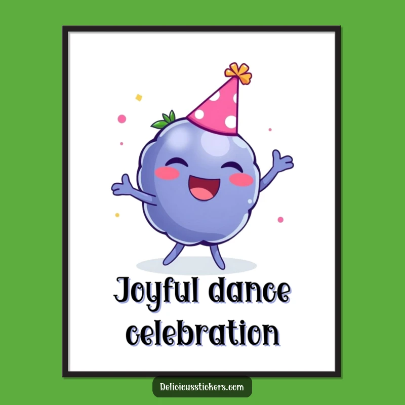 Funny Blueberry Digital Art: Vibrant Party Print for Instant Download