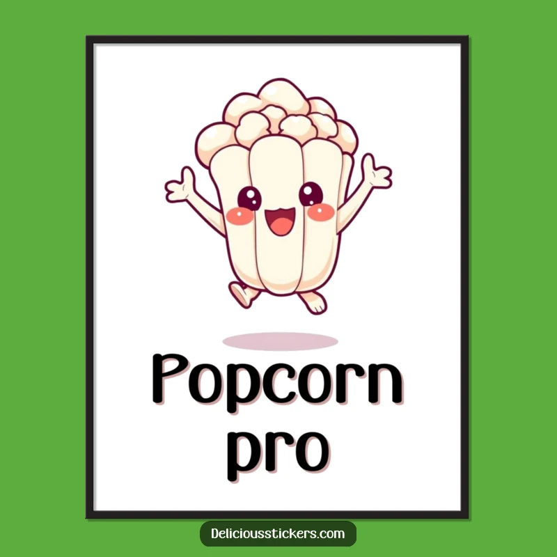 Funny Popcorn Pal Digital Art: Instant Excitement and Humor for Your Walls