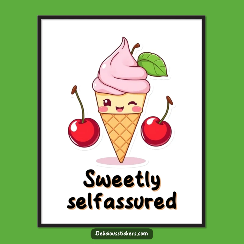 Funny Ice Cream Cone Digital Art - Instant Cherry Balance Download