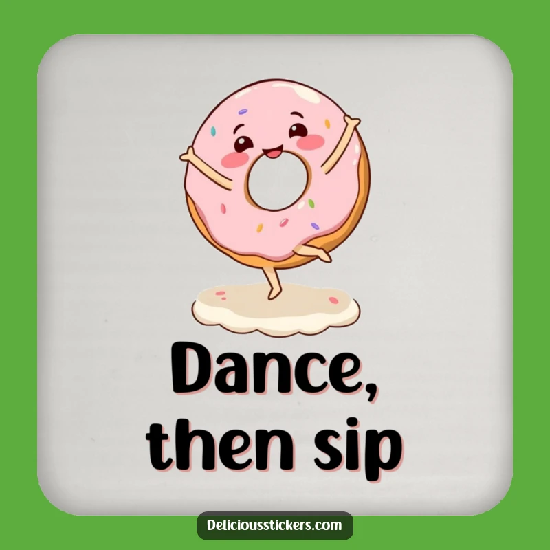 Funny Donut Ballet Coaster Set - Joyful Protection for Your Surfaces