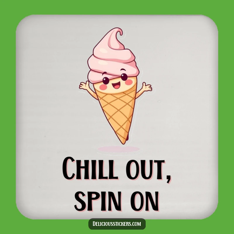 Funny Ice Cream Cone Drink Coaster: Protect Surfaces with Hilarious Dessert Flair!