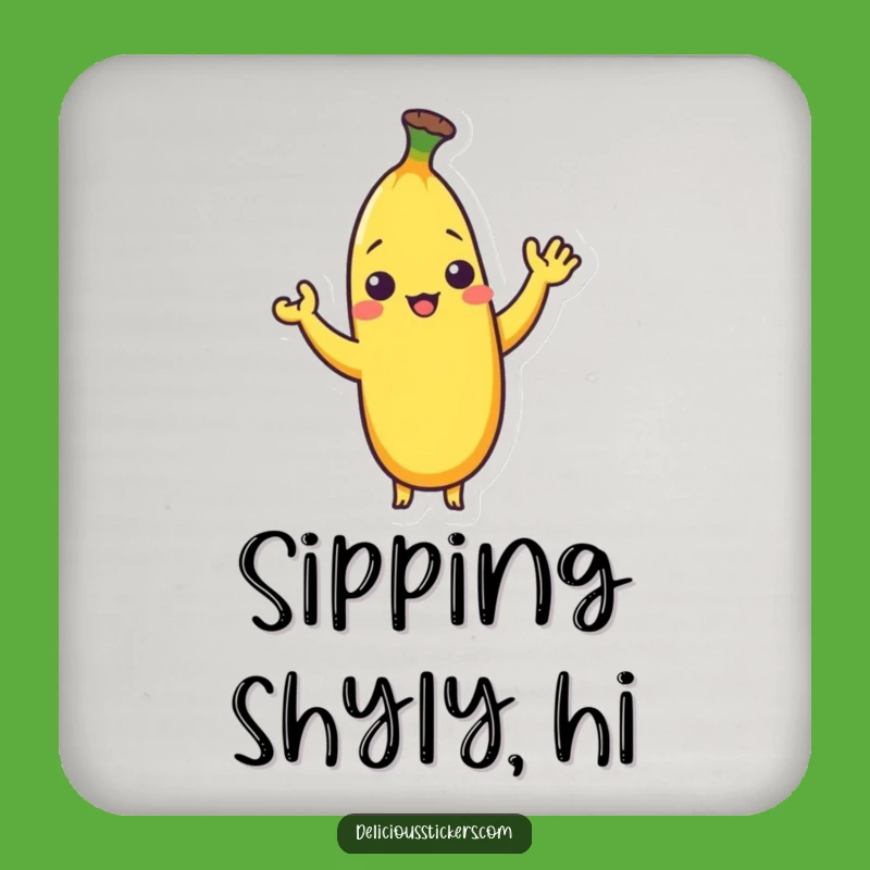 Funny Shy Banana Coaster: Protect Surfaces with Gentle Humor