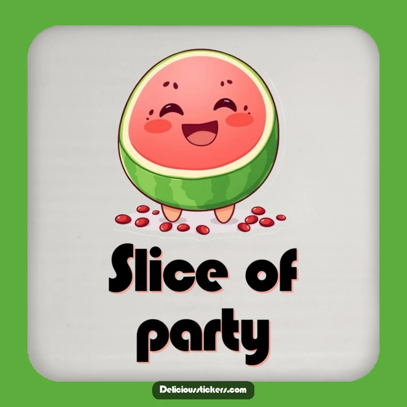 Funny Watermelon Grin Coasters: Protect Tables with Summer Humor Gift