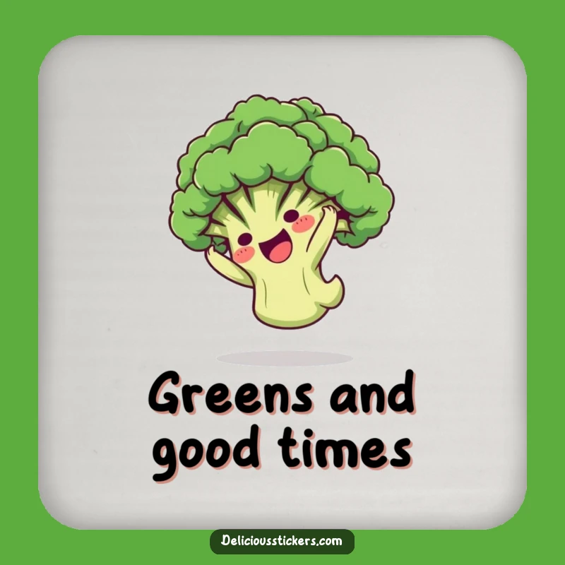 Funny Broccoli Somersault Coaster: Playful Floret Tumbles, Table Gift!