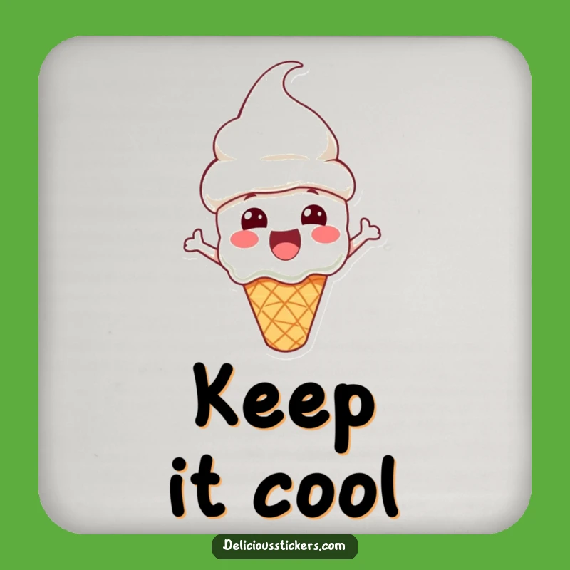 Funny Ice Cream Coaster: Cone Hat Art - Protect Surfaces Fun!