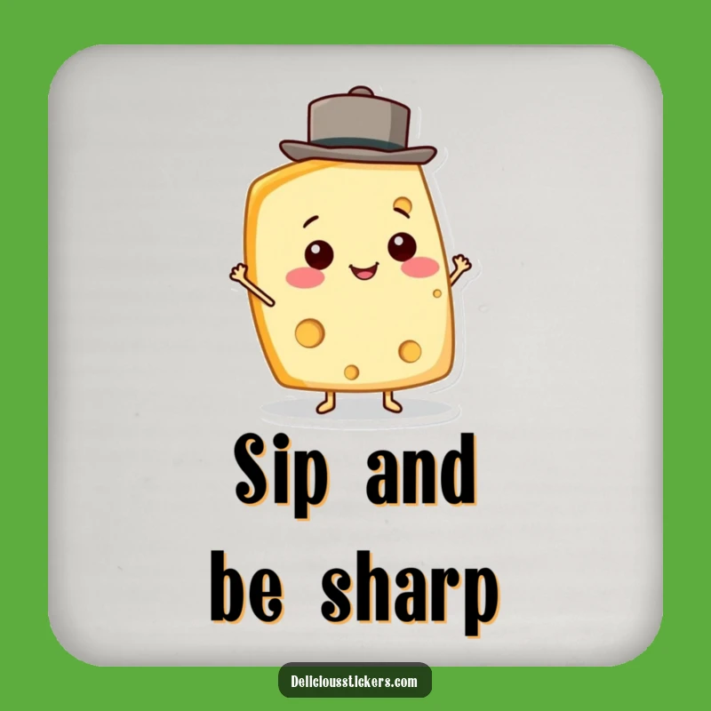 Funny Cheese Wedge Coaster - Smiling Character Protection, Ideal Funny Gift!